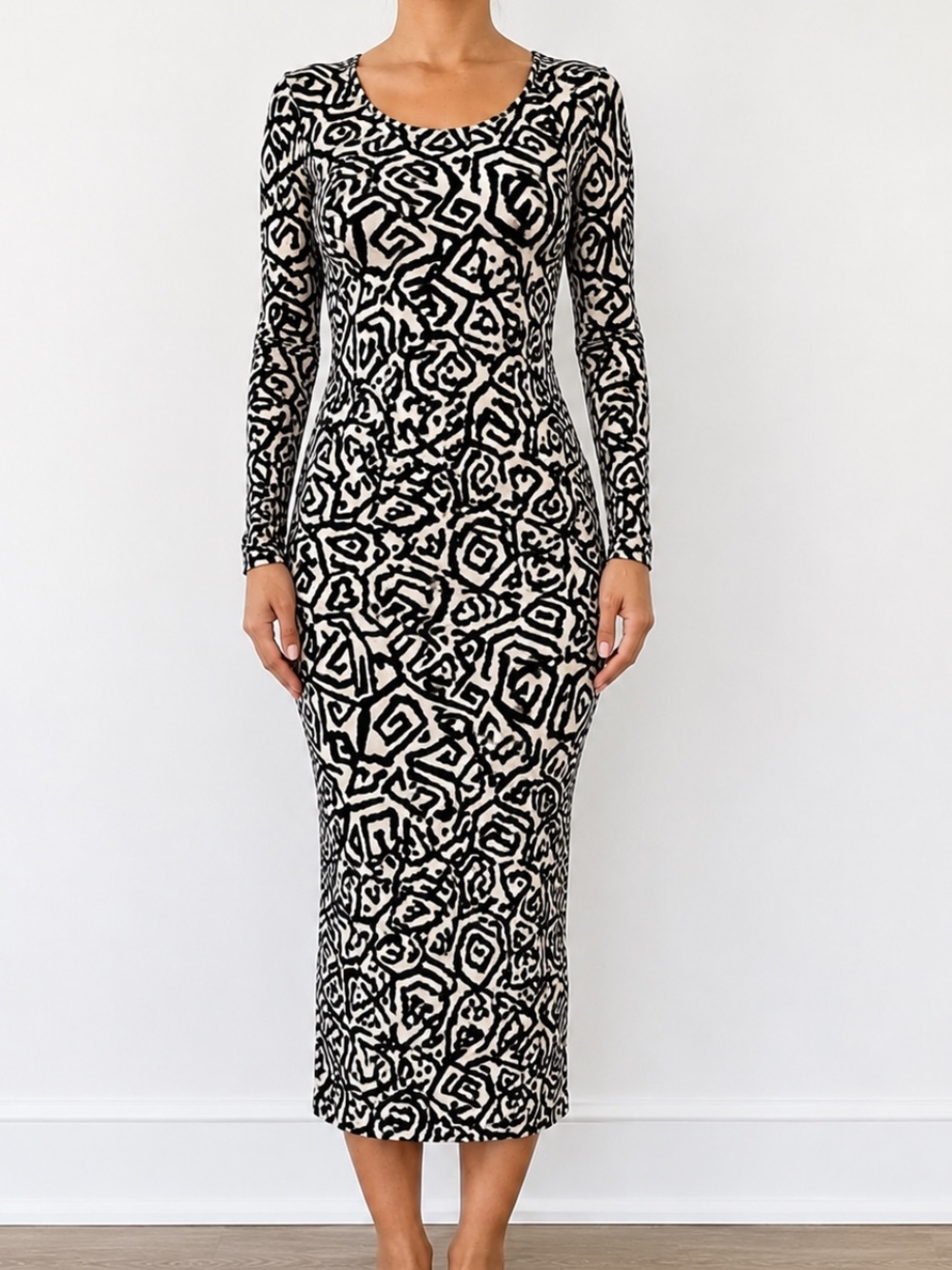 Asos Geometric Stretch Midi Dress